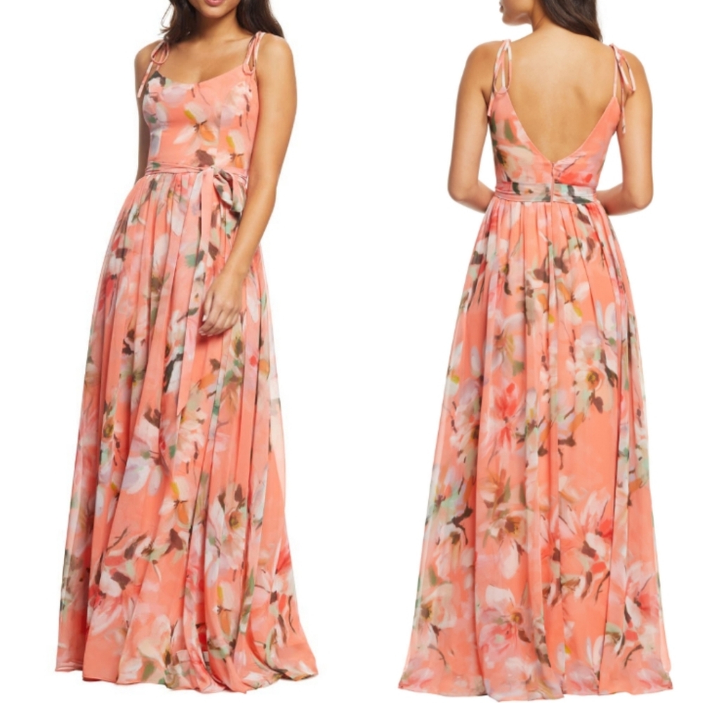 DRESS THE POPULATION Hollie Floral Maxi Dress